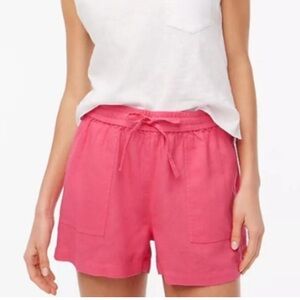 J. Crew Drawstring Waist Pockets Linen Blend Pink Shorts Size Large